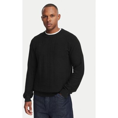 HUGO Sveter Simoh 50566762 Čierna Regular Fit Muži HUGO Sveter Simoh 50566762 Čierna Regular Fit Muži