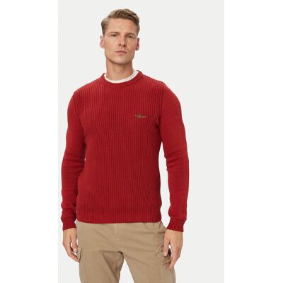 Aeronautica Militare Sveter 262MA1571UL00409 Červená Regular Fit Muži Aeronautica Militare Sveter 262MA1571UL00409 Červená Regular Fit Muži