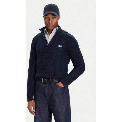 Tommy Jeans Sveter DM0DM22103 Tmavomodrá Regular Fit Muži Tommy Jeans Sveter DM0DM22103 Tmavomodrá Regular Fit Muži