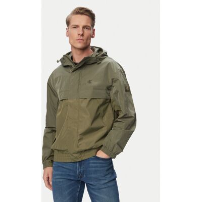 Calvin Klein Jeans Vetrovka LV04RG503G Tmavo zelená Relaxed Fit Muži Calvin Klein Jeans Vetrovka LV04RG503G Tmavo zelená Relaxed Fit Muži