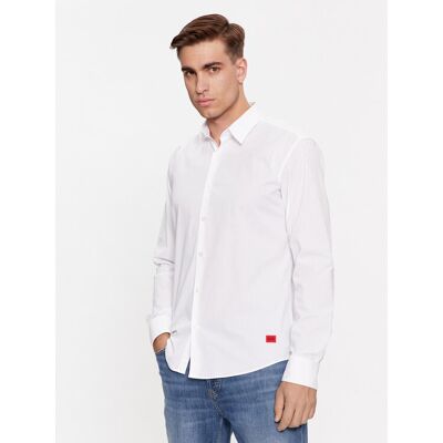 Hugo Košeľa Ermo 50500216 Biela Slim Fit Muži Hugo Košeľa Ermo 50500216 Biela Slim Fit Muži
