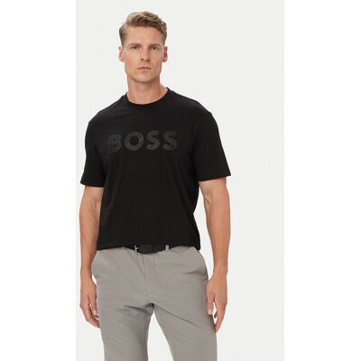 BOSS Tričko Structure Logo 50566883 Čierna Regular Fit Muži BOSS Tričko Structure Logo 50566883 Čierna Regular Fit Muži