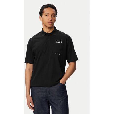 KARL LAGERFELD Polokošeľa 745127 561225 Čierna Regular Fit Muži KARL LAGERFELD Polokošeľa 745127 561225 Čierna Regular Fit Muži