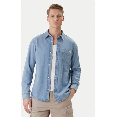 Calvin Klein Jeans džínsová košeľa Essential LV04RE710G Modrá Regular Fit Muži Calvin Klein Jeans džínsová košeľa Essential LV04RE710G Modrá Regular Fit Muži