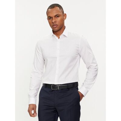 Calvin Klein Košeľa Micro Dot K10K112884 Biela Slim Fit Muži Calvin Klein Košeľa Micro Dot K10K112884 Biela Slim Fit Muži