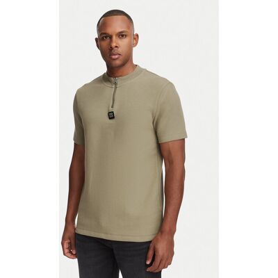 HUGO Tričko Dabi 50563018 Tmavo béžová Regular Fit Muži HUGO Tričko Dabi 50563018 Tmavo béžová Regular Fit Muži