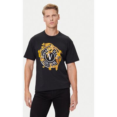 Versace Jeans Couture Tričko 79GAHE01 CJ00T Čierna Regular Fit Muži Versace Jeans Couture Tričko 79GAHE01 CJ00T Čierna Regular Fit Muži