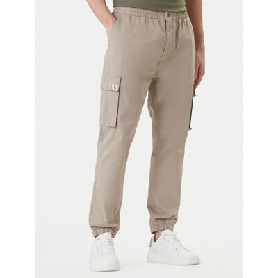 Calvin Klein Jeans Jogger nohavice Comfort LV04RD608G Béžová Skinny Fit Muži Calvin Klein Jeans Jogger nohavice Comfort LV04RD608G Béžová Skinny Fit Muži