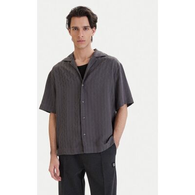 HUGO Košeľa Espino 50560614 Sivá Oversize Muži HUGO Košeľa Espino 50560614 Sivá Oversize Muži