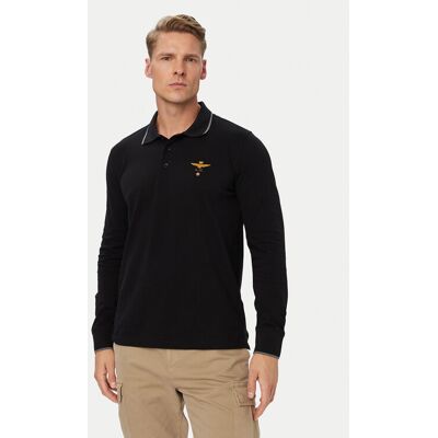 Aeronautica Militare Polokošeľa 262PO1653UP00082 Čierna Regular Fit Muži Aeronautica Militare Polokošeľa 262PO1653UP00082 Čierna Regular Fit Muži