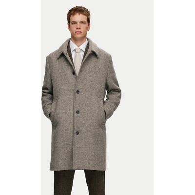 Selected Homme Vlnený kabát 16089348 Béžová Regular Fit Muži Selected Homme Vlnený kabát 16089348 Béžová Regular Fit Muži