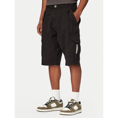 Alpha Industries Bavlnené šortky 266256 Čierna Regular Fit Muži Alpha Industries Bavlnené šortky 266256 Čierna Regular Fit Muži