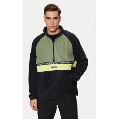 Quiksilver Fleecová mikina Champagne Powder EQYFT04978 Čierna Regular Fit Muži Quiksilver Fleecová mikina Champagne Powder EQYFT04978 Čierna Regular Fit Muži
