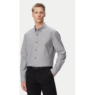 Calvin Klein Jeans Košeľa Oxford Classic LV140EM125 Sivá Regular Fit Muži Calvin Klein Jeans Košeľa Oxford Classic LV140EM125 Sivá Regular Fit Muži