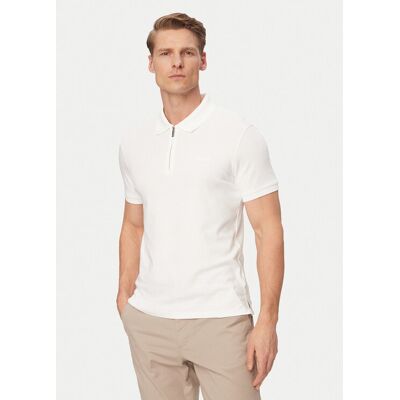 Calvin Klein Polokošeľa LV04LE255G Biela Slim Fit Muži Calvin Klein Polokošeľa LV04LE255G Biela Slim Fit Muži