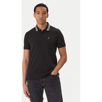 Calvin Klein Jeans Polokošeľa Monogram LV04RC276G Čierna Slim Fit Muži Calvin Klein Jeans Polokošeľa Monogram LV04RC276G Čierna Slim Fit Muži