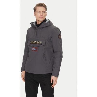 Napapijri Bunda anorak Rainforest Pocket 2 NP0A4GMD Sivá Regular Fit Muži Napapijri Bunda anorak Rainforest Pocket 2 NP0A4GMD Sivá Regular Fit Muži