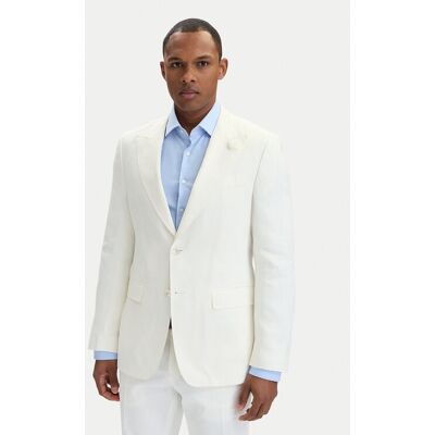 BOSS Sako Hutson Peak 262 50561857 Biela Slim Fit Muži BOSS Sako Hutson Peak 262 50561857 Biela Slim Fit Muži