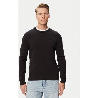 Tommy Jeans Sveter Essential DM0DM22853 Čierna Slim Fit Muži Tommy Jeans Sveter Essential DM0DM22853 Čierna Slim Fit Muži