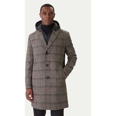 KARL LAGERFELD Vlnený kabát 455733 554755 Sivá Regular Fit Muži KARL LAGERFELD Vlnený kabát 455733 554755 Sivá Regular Fit Muži