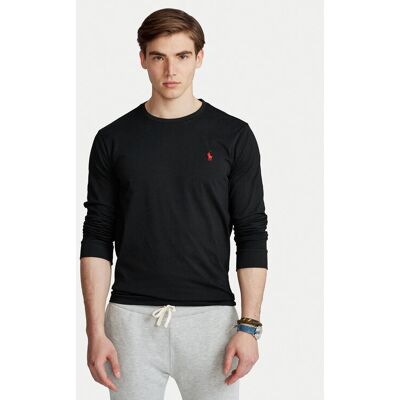 Polo Ralph Lauren S dlhými rukávmi Classics 710671468001 Čierna Custom Slim Fit Muži Polo Ralph Lauren S dlhými rukávmi Classics 710671468001 Čierna Custom Slim Fit Muži