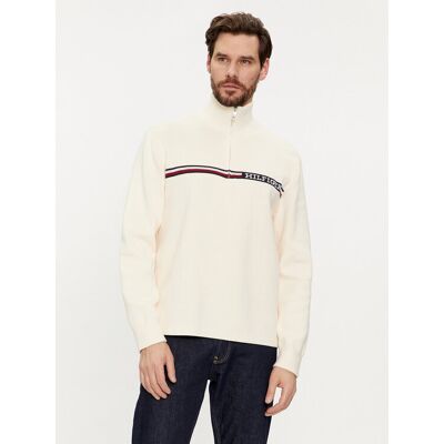 Tommy Hilfiger Sveter Global Stripe MW0MW33508 Béžová Regular Fit Muži Tommy Hilfiger Sveter Global Stripe MW0MW33508 Béžová Regular Fit Muži