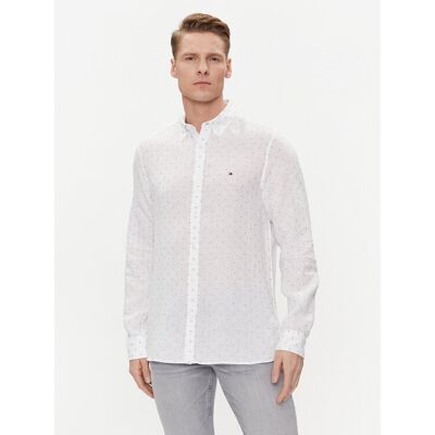 Tommy Hilfiger Košeľa MW0MW34615 Biela Slim Fit Muži Tommy Hilfiger Košeľa MW0MW34615 Biela Slim Fit Muži