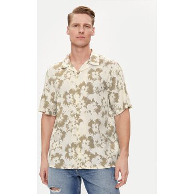 Calvin Klein Košeľa Flower K10K112703 Béžová Regular Fit Muži Calvin Klein Košeľa Flower K10K112703 Béžová Regular Fit Muži