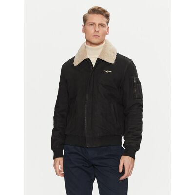 Aeronautica Militare Bunda z imitácie kože 242PN948PL248 Čierna Regular Fit Muži Aeronautica Militare Bunda z imitácie kože 242PN948PL248 Čierna Regular Fit Muži