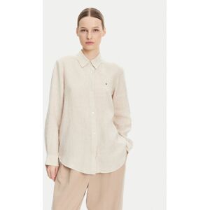 Tommy Hilfiger Košeľa WW0WW44679 Béžová Relaxed Fit Ženy Tommy Hilfiger Košeľa WW0WW44679 Béžová Relaxed Fit Ženy