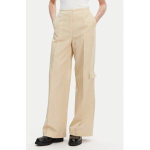 Calvin Klein Bavlnené nohavice K20K208168 Béžová Wide Leg Ženy Calvin Klein Bavlnené nohavice K20K208168 Béžová Wide Leg Ženy