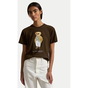 Polo Ralph Lauren Tričko 211A96599001 Hnedá Relaxed Fit Ženy Polo Ralph Lauren Tričko 211A96599001 Hnedá Relaxed Fit Ženy