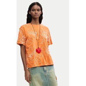 Desigual Tričko Genova 26SWTK48 Oranžová Regular Fit Ženy Desigual Tričko Genova 26SWTK48 Oranžová Regular Fit Ženy