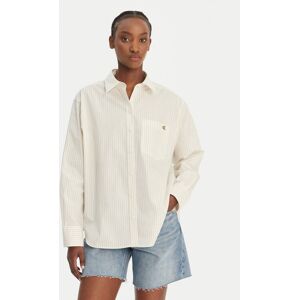 Calvin Klein Jeans Košeľa LV047F103G Béžová Relaxed Fit Ženy Calvin Klein Jeans Košeľa LV047F103G Béžová Relaxed Fit Ženy