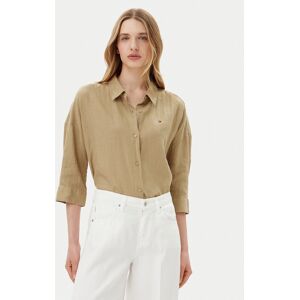 Tommy Hilfiger Košeľa WW0WW46169 Béžová Loose Fit Ženy Tommy Hilfiger Košeľa WW0WW46169 Béžová Loose Fit Ženy