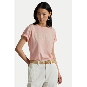 Polo Ralph Lauren Tričko 211965096001 Koralová Regular Fit Ženy Polo Ralph Lauren Tričko 211965096001 Koralová Regular Fit Ženy
