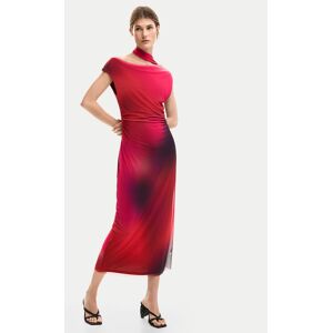 Desigual Koktejlové šaty Maine 26SWVK19 Červená Slim Fit Ženy Desigual Koktejlové šaty Maine 26SWVK19 Červená Slim Fit Ženy