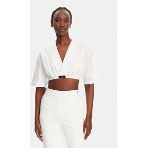 Elisabetta Franchi Blúzka CA12452E2 100 Biela Regular Fit Ženy Elisabetta Franchi Blúzka CA12452E2 100 Biela Regular Fit Ženy