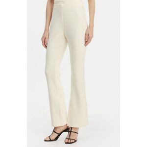 Calvin Klein Bavlnené nohavice LV044B223G Béžová Flare Fit Ženy Calvin Klein Bavlnené nohavice LV044B223G Béžová Flare Fit Ženy