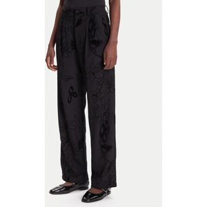 Desigual Bavlnené nohavice Flock 25WWPW05 Čierna Regular Fit Ženy Desigual Bavlnené nohavice Flock 25WWPW05 Čierna Regular Fit Ženy
