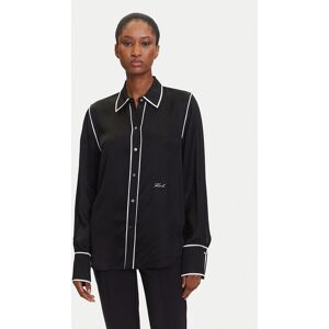 KARL LAGERFELD Košeľa A3W11012 Čierna Regular Fit Ženy KARL LAGERFELD Košeľa A3W11012 Čierna Regular Fit Ženy