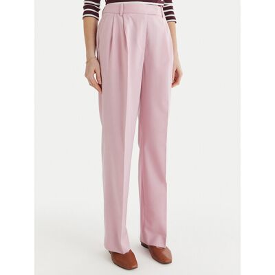 Tommy Hilfiger Bavlnené nohavice Timeless WW0WW48352 Ružová Straight Fit Ženy Tommy Hilfiger Bavlnené nohavice Timeless WW0WW48352 Ružová Straight Fit Ženy