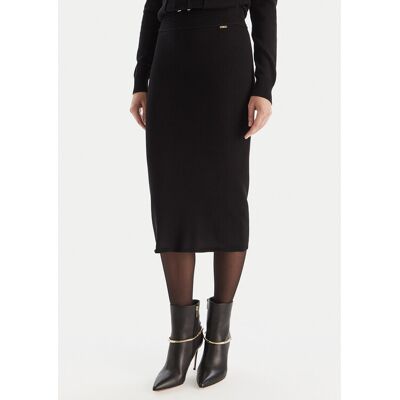 Fracomina Puzdrová sukňa FR25WG4004K55601 Čierna Slim Fit Ženy Fracomina Puzdrová sukňa FR25WG4004K55601 Čierna Slim Fit Ženy