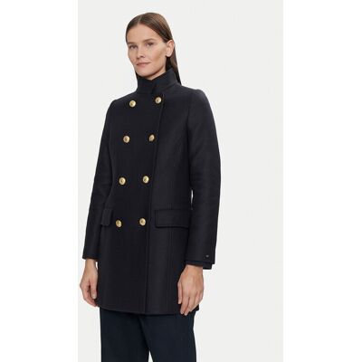 Tommy Hilfiger Vlnený kabát WW0WW42732 Tmavomodrá Regular Fit Ženy Tommy Hilfiger Vlnený kabát WW0WW42732 Tmavomodrá Regular Fit Ženy