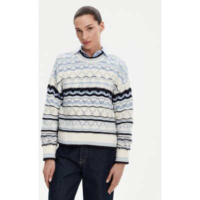 Barbour Sveter Eloise LKN1615MI11 Modrá Relaxed Fit Ženy Barbour Sveter Eloise LKN1615MI11 Modrá Relaxed Fit Ženy