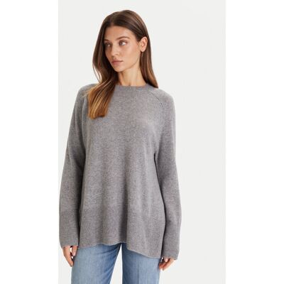 ViCOLO Sveter 22038F Sivá Regular Fit Ženy ViCOLO Sveter 22038F Sivá Regular Fit Ženy