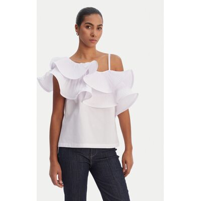 Fracomina Blúzka FR26ST2004W697F9 Biela Regular Fit Ženy Fracomina Blúzka FR26ST2004W697F9 Biela Regular Fit Ženy