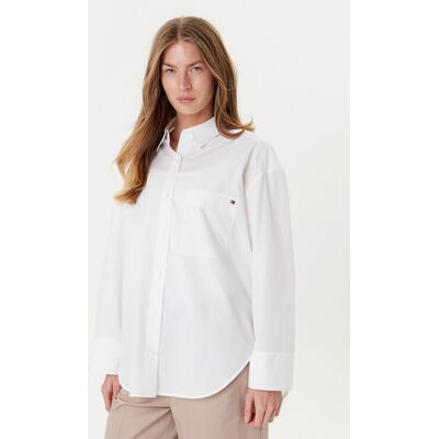 Tommy Hilfiger Košeľa New Easy WW0WW45892 Biela Relaxed Fit Ženy Tommy Hilfiger Košeľa New Easy WW0WW45892 Biela Relaxed Fit Ženy