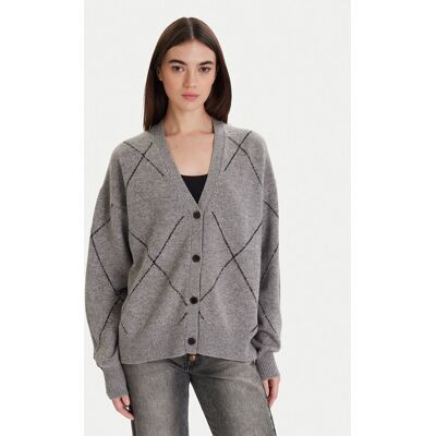 ViCOLO Kardigán 77070F Sivá Regular Fit Ženy ViCOLO Kardigán 77070F Sivá Regular Fit Ženy