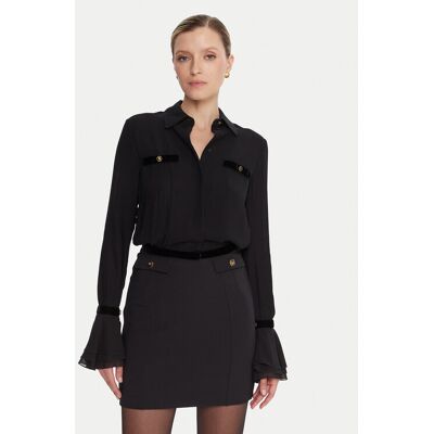 Elisabetta Franchi Košeľa CA-131-57E2-V390 Čierna Regular Fit Ženy Elisabetta Franchi Košeľa CA-131-57E2-V390 Čierna Regular Fit Ženy